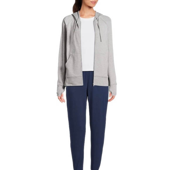 ATHLETIC WORKS Womens Zipped Front Hoodie Size XXXL 22 Front Pockets Gray New - Picture 2 of 8